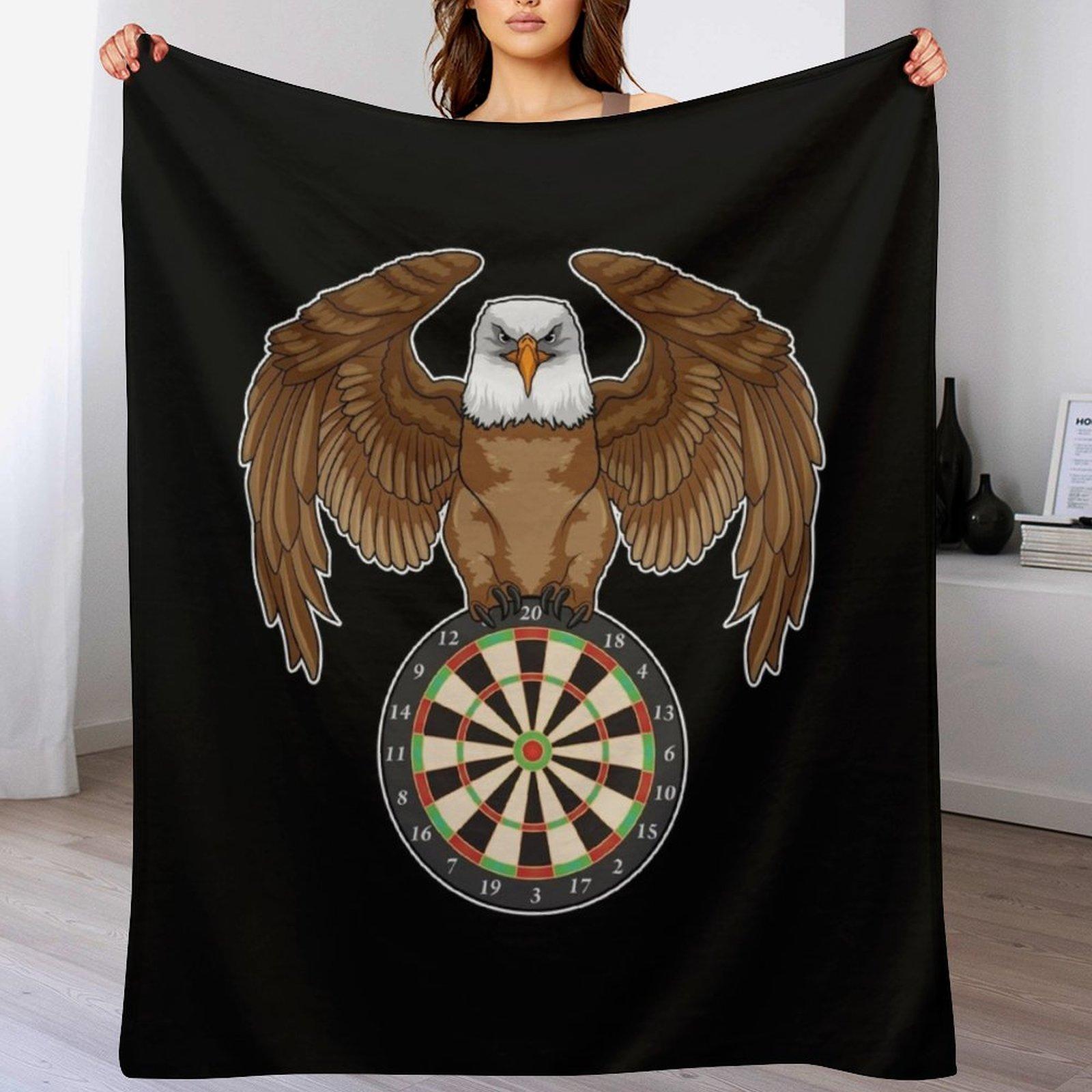 

Eagle at Darts with Dartboard Throw Blanket Soft Sherpa Fleece Warm Blanket for Winter 102x76cm(40x30in)