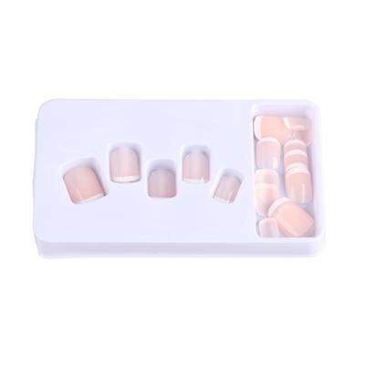 24 STÜCKE Französische Nude Nägel Kurz Drücken Vollständige Abdeckung Ballerina Künstliche Nagelspitzen für Täglich DIY Salon