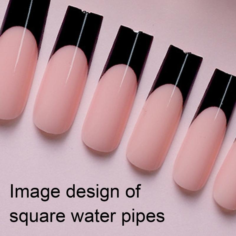 360x Artificial Nails French Black Tip False Nails Full Cover Stick on Nail Press On Nail False Nails Manicures Supplies