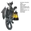Solar-Powered Dragon Statue Outdoor Garden Ornament with LED Glow Weather-Resistant Resin Fantasy Decor for Patio Wall Fence Lighting