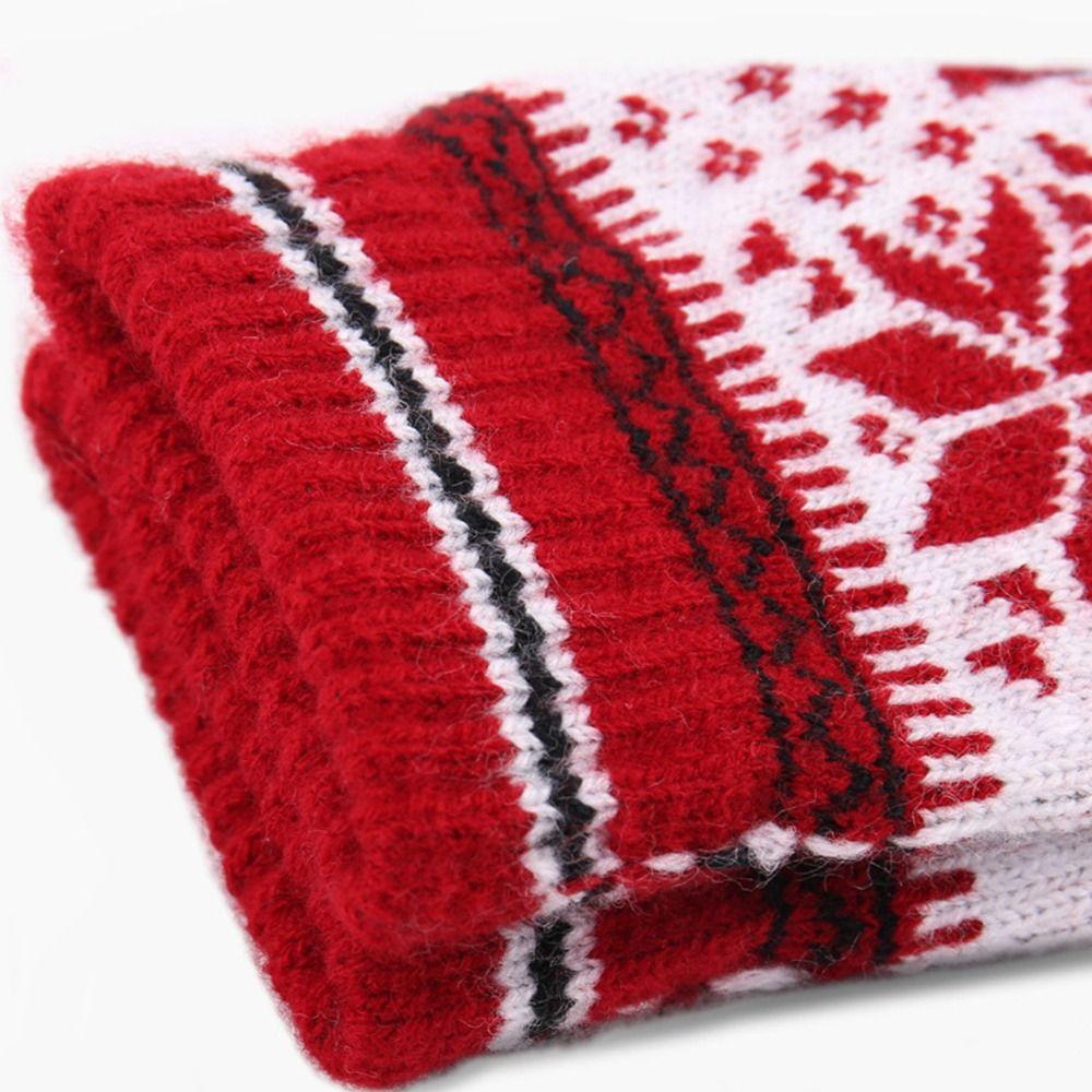 Rękawiczki Świąteczne Płatki Śniegu z Ekranem Dotykowym Rękawiczki Mitienki Koreański Styl Rękawiczki na Całe Palce Rękawiczki Unisex