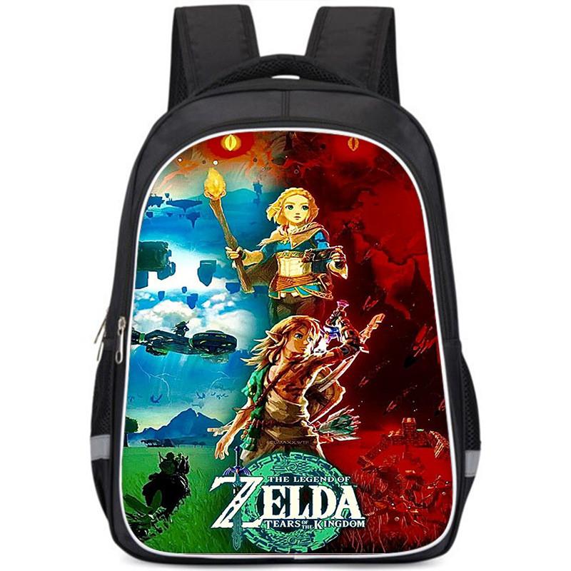Ruime rugzak met Zelda-thema voor kinderen, lichtgewicht en ergonomische schooltas