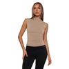 Summer Women's Half High Neck Solid Colour Slim Sleeveless Hottie Style Hundred Tank Top