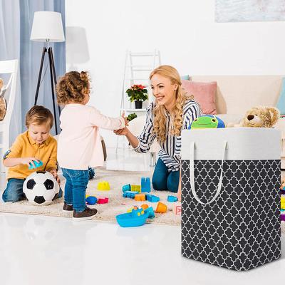 Large Laundry Basket Portable Foldable Home Laundry Storage Bag Cotton Linen Hamper For Kids Toys Dirty Clothes Basket Bedroom