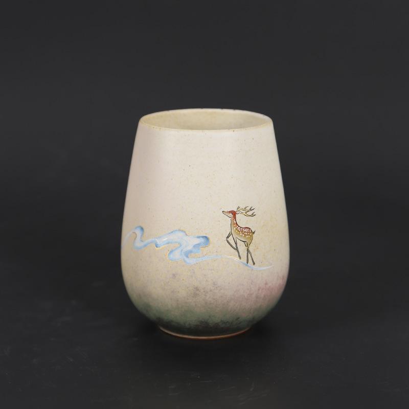 Kettle and Six Gentlemen Tea Ceremony Set - Coarse Pottery & Alloy Accessories