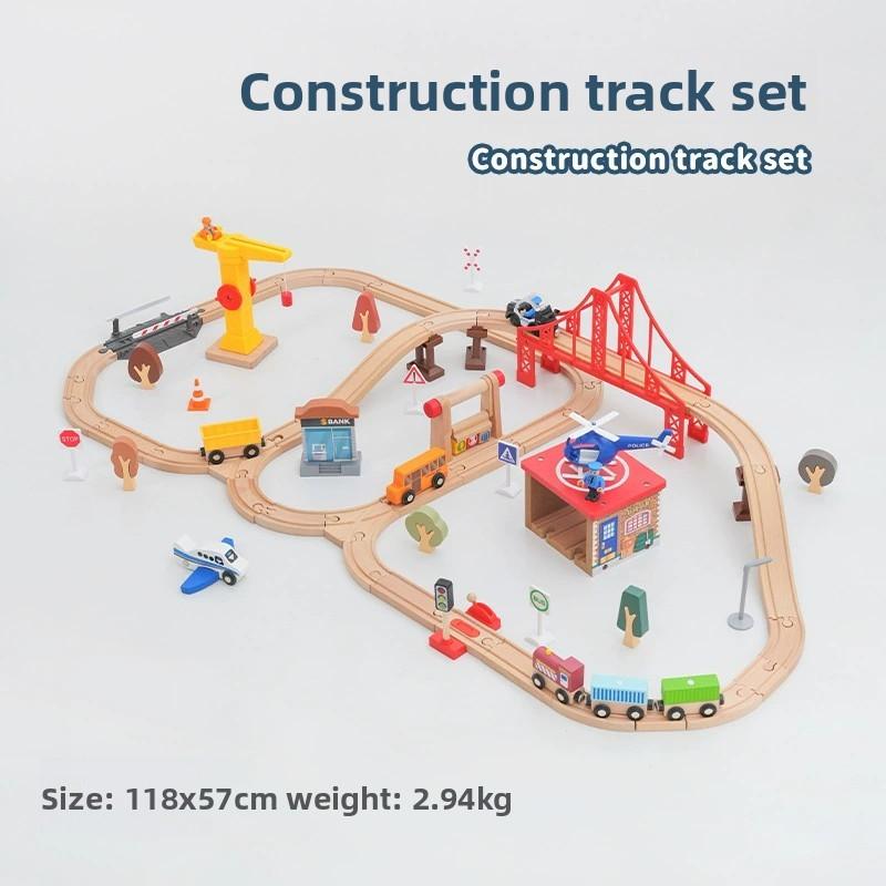 

Windmill Wooden Track Set Multi-layer Spiral Urban Road Wooden Train Track Compatible with All Wood Tracks Train Toys for Kids