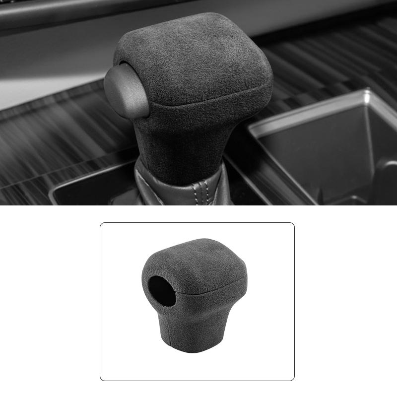 For Toyota Sienna Granvia Suede Gear Shift Knob Cover Wear-resistant Gear Lever Protector Interior Accessories Black 1pc