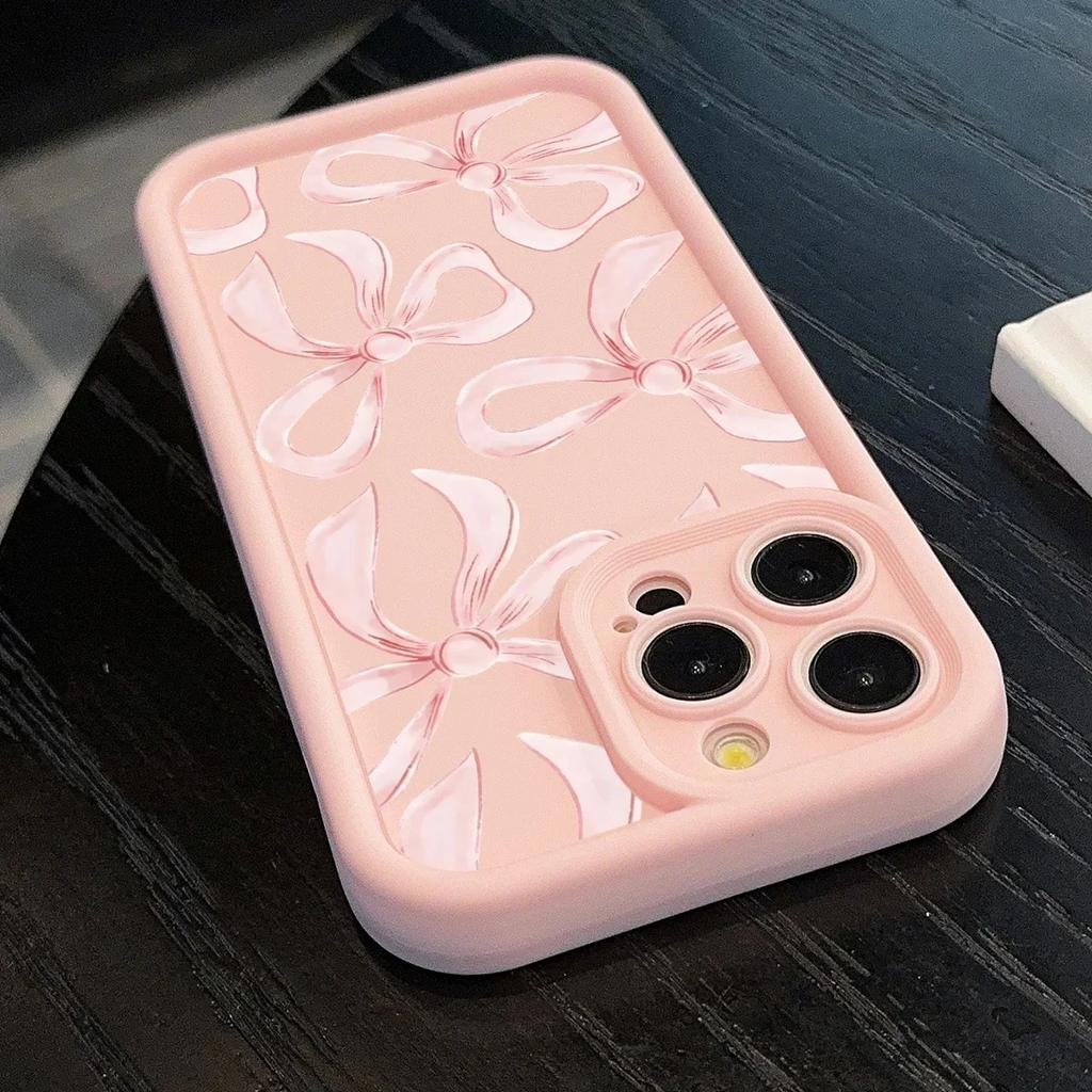 Ins Wind Rosa Schleifenmuster Handyhülle Für Für Iphone 16 1 14 13 12 11 PRO MAX 16e Mini XR XS Max 8 Plus Kreativ Silikon Weiche Hülle