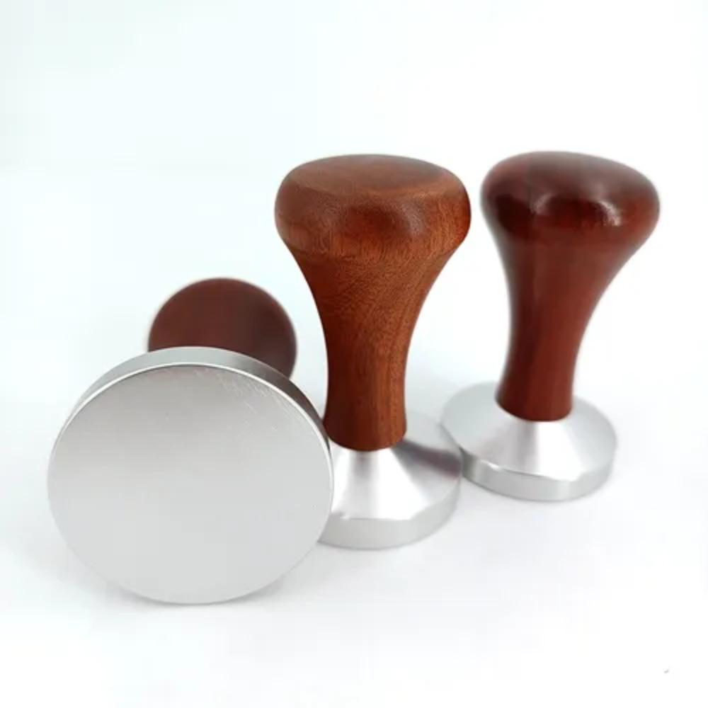 Schwarzer Holzgriff Massivholz Espresso Kaffeetamper Kaffeeverteiler Nivellierwerkzeug Siebträger