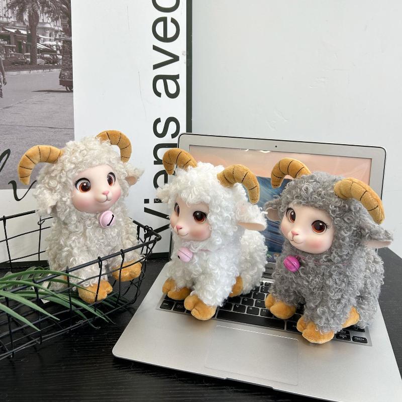 Fluffy Plush Lamb Keychain Realistic Soft Curly Hair Sheep Doll Pendant for Bag Keyring Kids Birthday Gift Souvenir