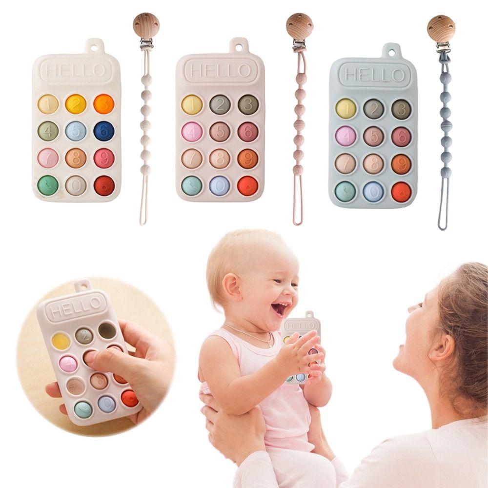 

Simulation Sleeping Pacifier Silicone Early Educational Toy for above 6 Months Infant Beige-A