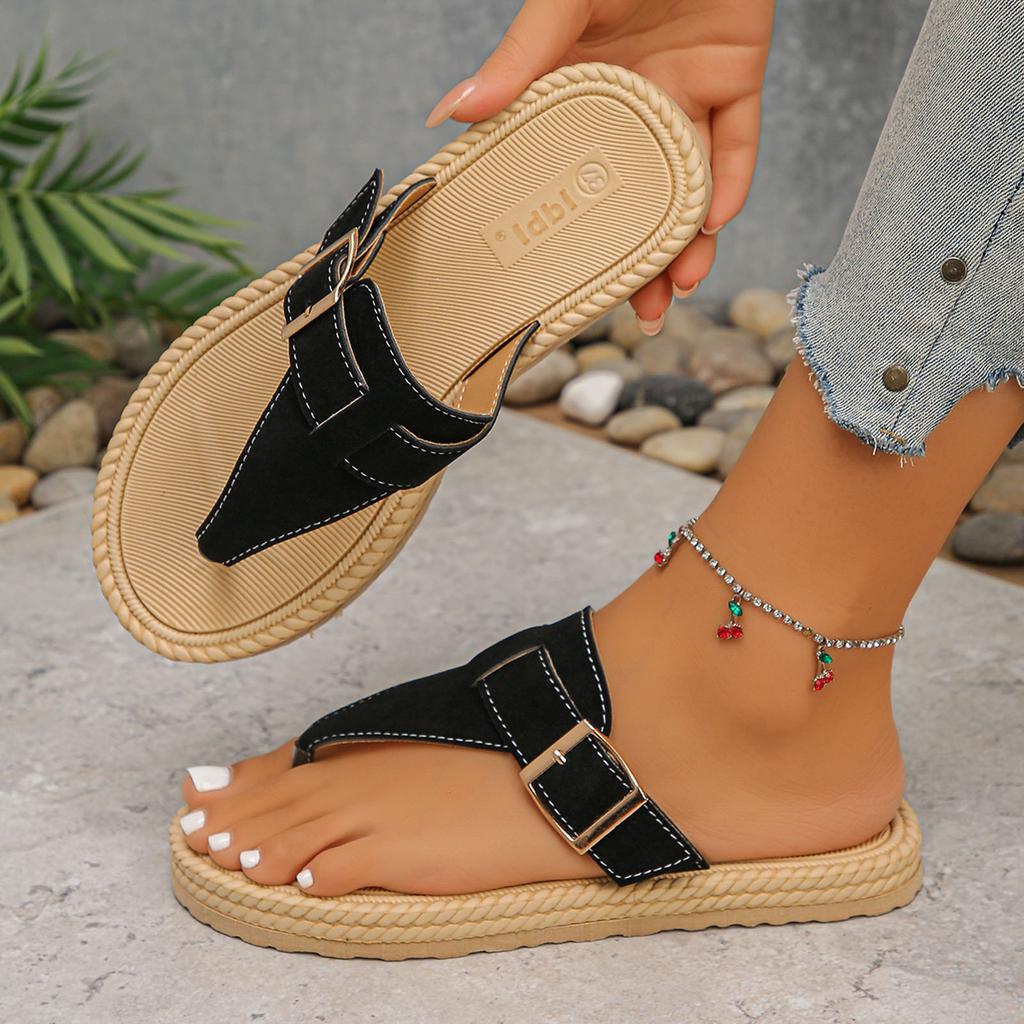 2026 Women'S Flat Thong Sandals With Toe Strap Slip Solid Color And Shaped Heel Sandal Womens Fluff Yeah Slide Sandalias Hot