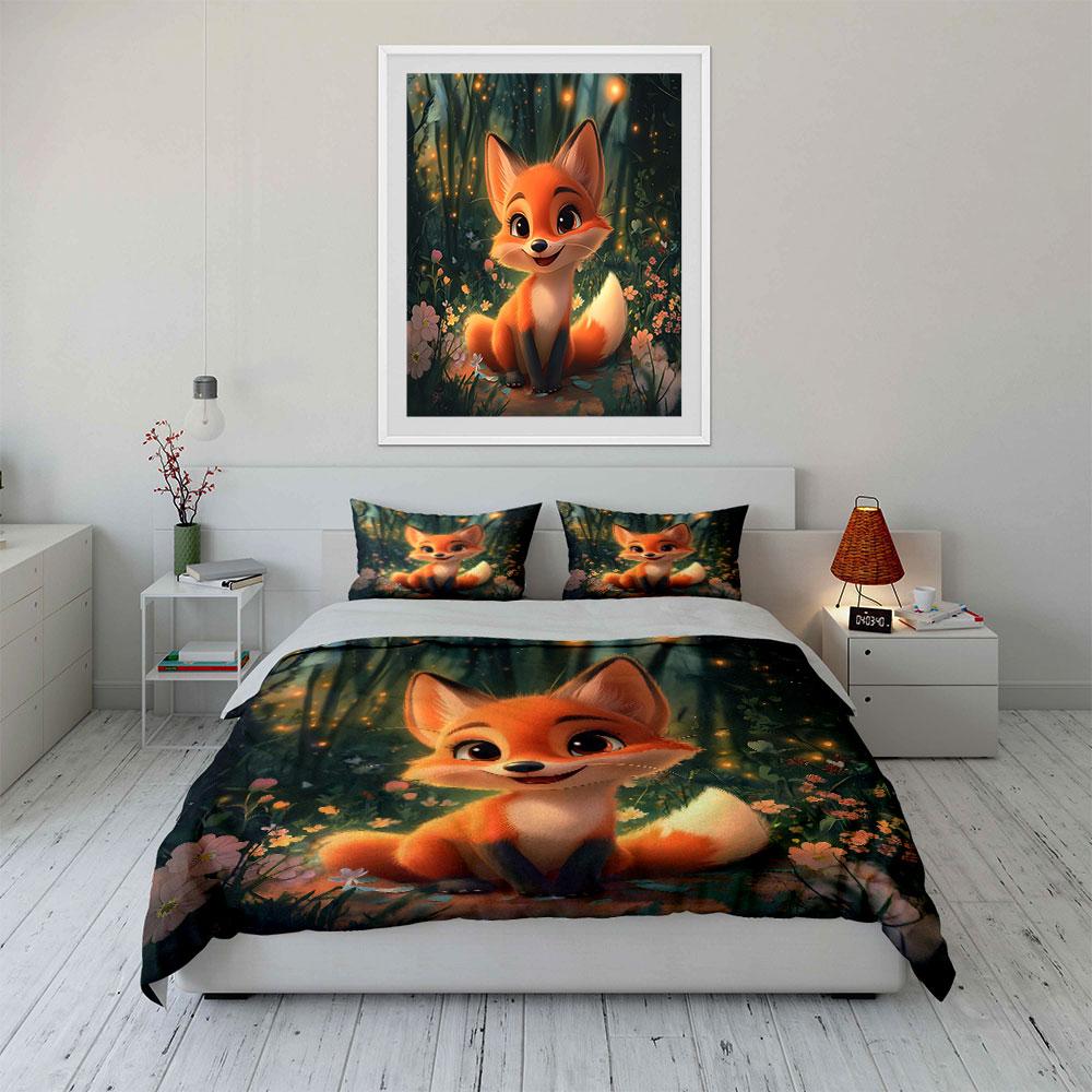 "Whimsical fox's forest glow" Bedding sets Duvet covers Pillowcases(1* Duvet Cover 2* Pillowcases without duvet insert)