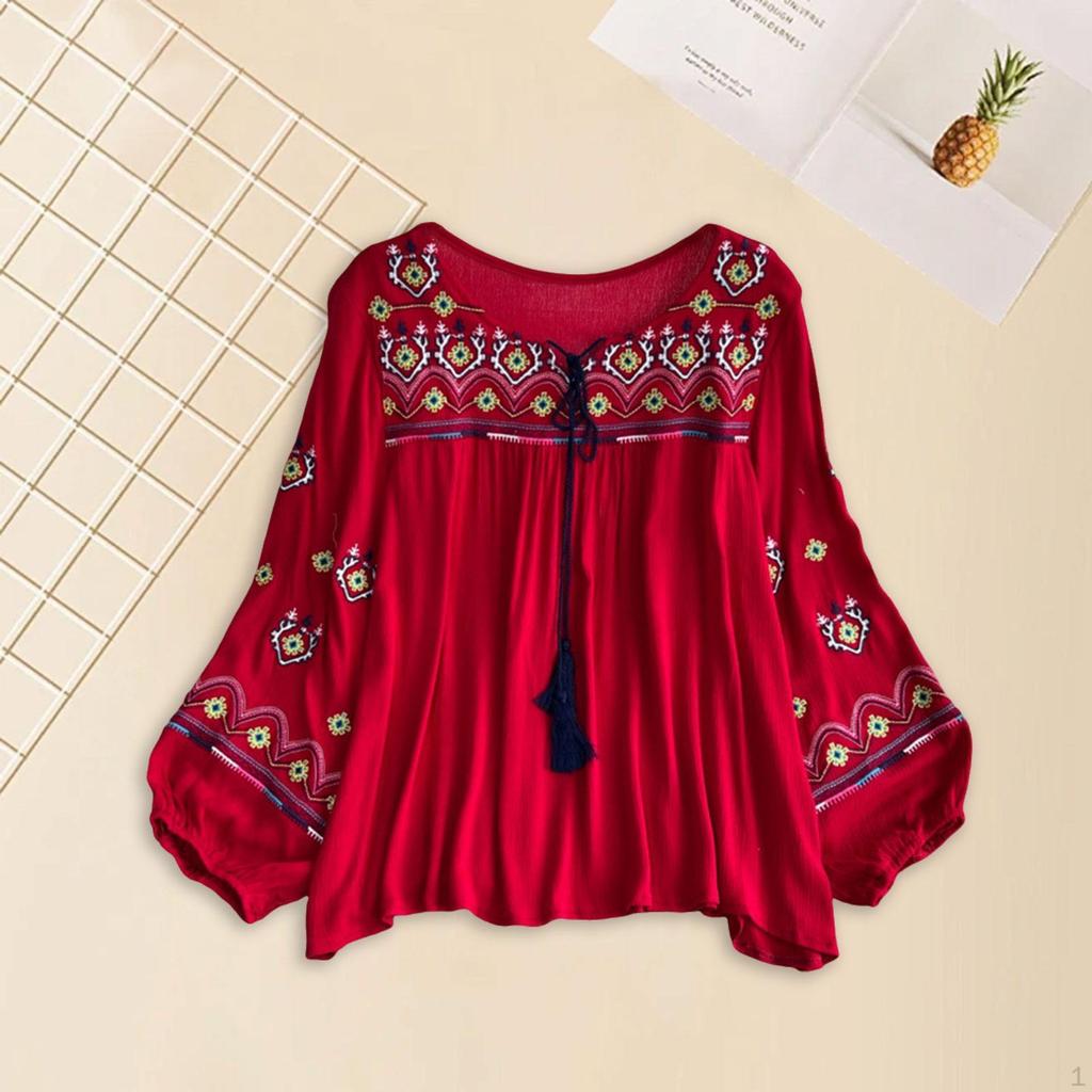 Women's Embroidered Blouse for Summer Beach And Street Activities