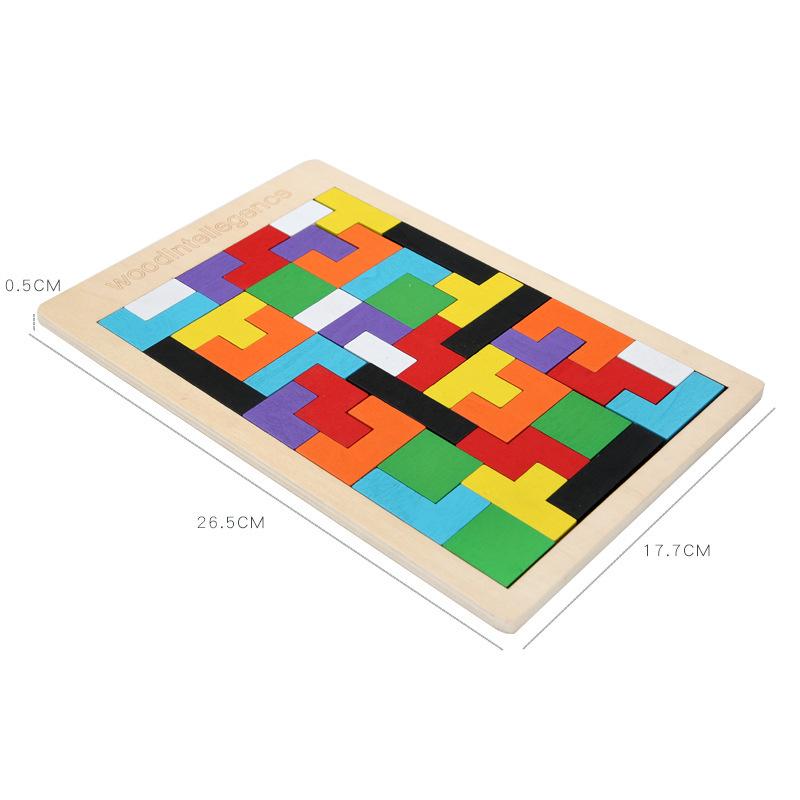 Wooden Magnetic Tetris Blocks: Educational 3D Puzzle Toys for Children and Babies
