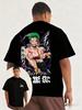 Neues Oversized One Piece Zoro Anime Herren T-Shirt Damen Kurzarm Grafik-T-Shirt Streetwear Lässige Sommer Mode Oberteile Y2k Kleidung