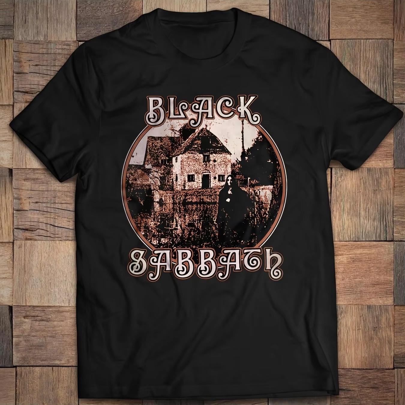 

Men Black Sabbath Vintage Graphic T-Shirt Paranoid Album Art Forbidden Seventh Star Golden Brown Retro Print Cotton T Shirt M