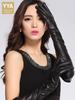 Lammfell Echtes Leder Handschuh Damen Gothic Punk Handschuhe Lady Mode Hohe Qualität Herbst Winter Langer Stil Ellbogenhandschuh 40cm 50cm