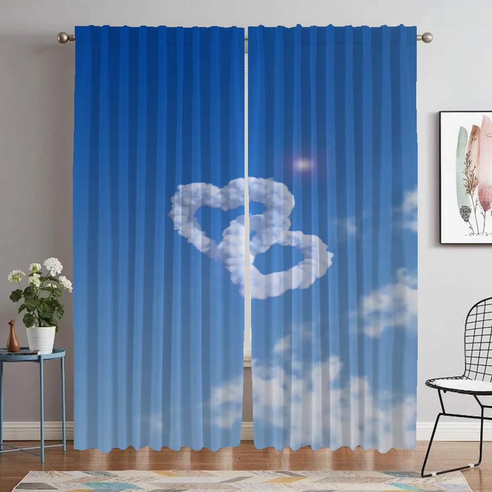 Anti-mosquito Curtains for Camera Cloud Shades Modern Living Room Curtains 2 Pieces Blackout Curtain Halloween Decoration Child
