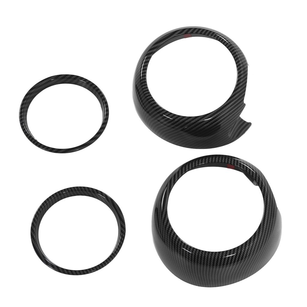 4pcs Carbon Fiber Style Door Midrange Speaker Cover Trims for Cooper Hatchback F55 F56 F57 2014‑2021