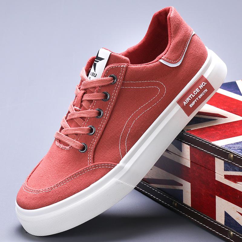 Men's Trendy Casual Canvas Shoes - Solid Color, Low Top, Flat Bottom, Lace-Up