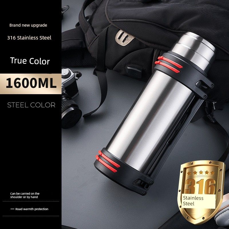 Thermos Kettle, Outdoor Large-Capacity Thermos Cup, Portable Car Water Bottle for Men and Women, Construction Site Household Anti-Fall Thermos Bottle