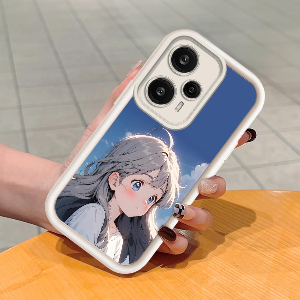 Mäkký silikónový štvorcový rebrík so vzorom tlače Púzdro telefónu s úplným krytom na fotoaparát Gumené puzdro odolné voči nárazom pre Xiaomi Redmi