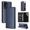 Cubic Grid Texture Flip Leather Phone Case