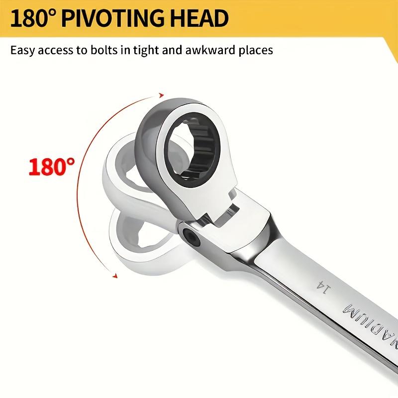 Multi-Functional Ratchet Wrench, 72 Teeth, 180 ° Rotational Design, Durable Chromium-Vanadium Steel, Suitable for Automobile Maintenance, Bicycles