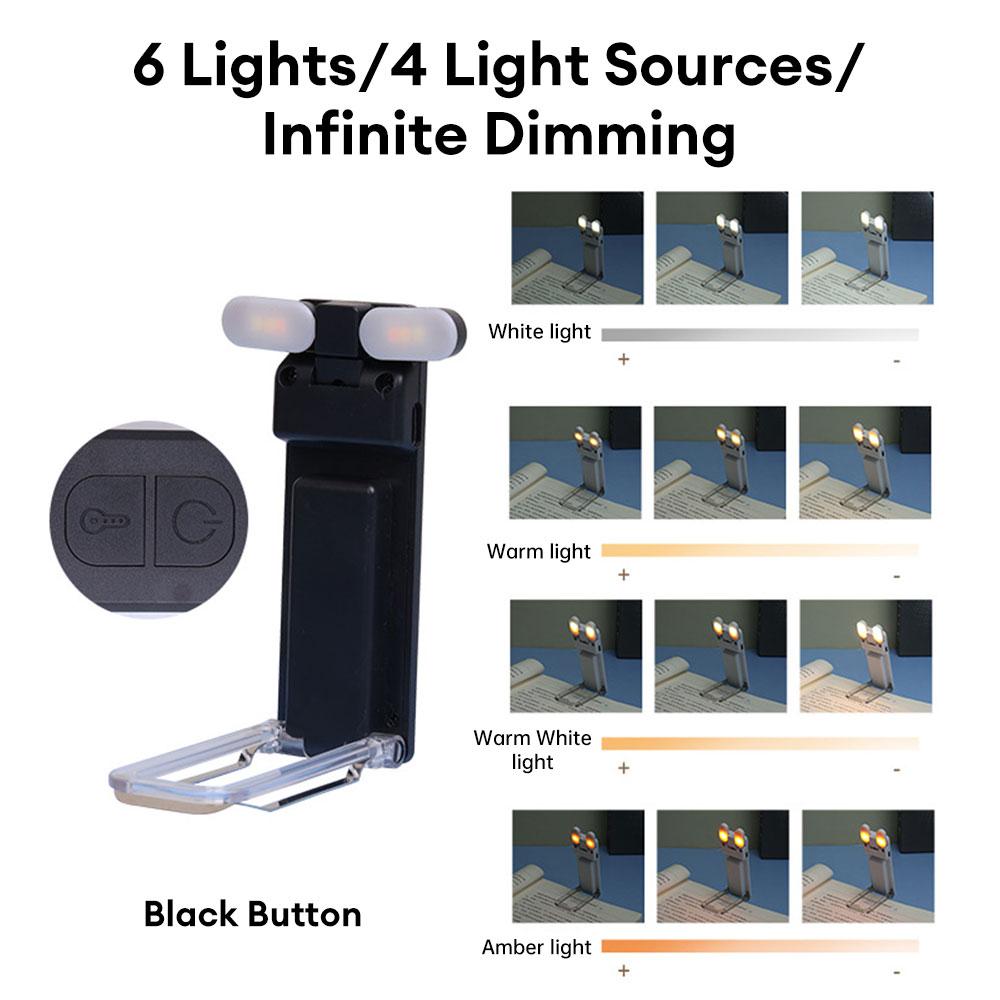 LED Book Light USB Rechargeable Mini Reading Light Eye Protection Night Light Portable Book Clip Bookmark Table Lamp