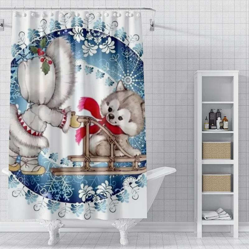 Domácí sprchové závěsy do koupelny voděodolná látka koupelnové závěsy Anime zvířecí styl moderní sprchový závěs 180x200 90x180