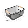 Metal Wire Bin Basket with Wooden Handle Container Multifunctional Kitchen Organizer Fruit Basket for Home Office Lightweight