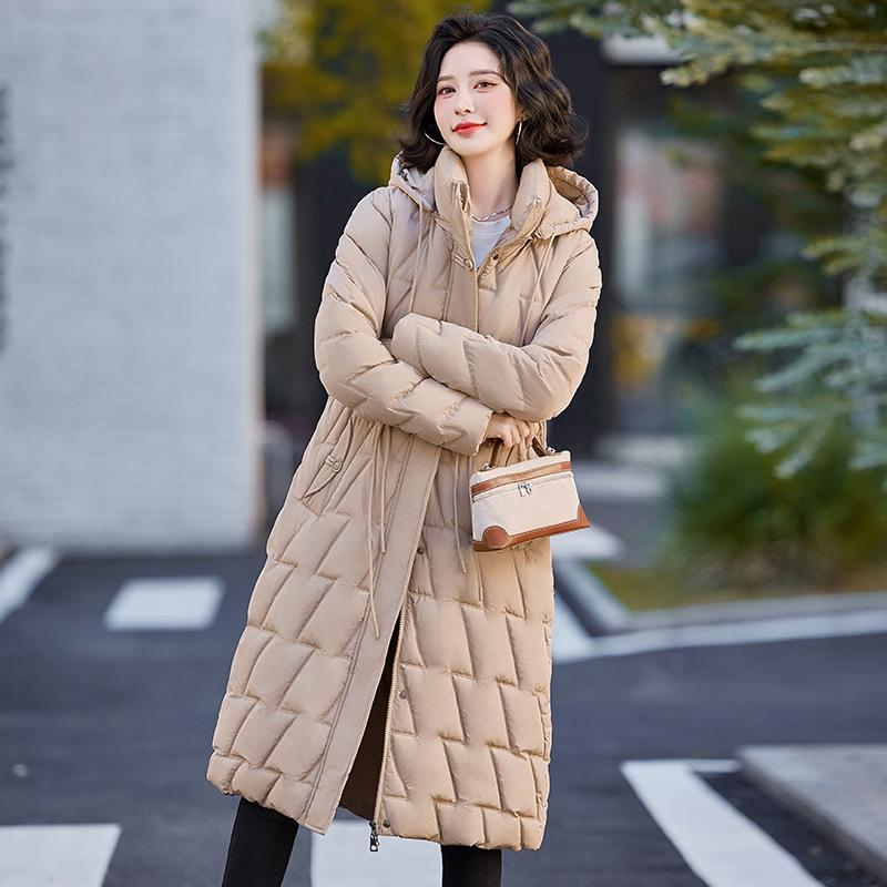 2025 Cotton Clothes, Cotton Clothes, Women's Over the Knee Long Winter New Thickened Jacket, Fashionable Temperament, Slim and Slim Cold Clothing