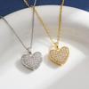 European & American Cross Full Diamond Heart Necklace with Color-preserving Copper Pendant - Luxurious and Versatile New Design.
