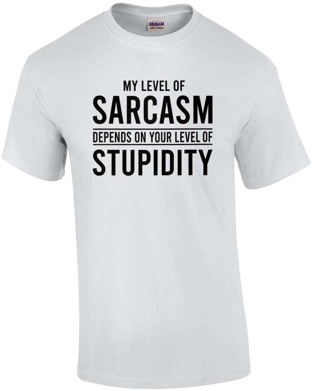 My level of sarcasm depends on your level of stupidity - sarcastic t-shirt 4XL