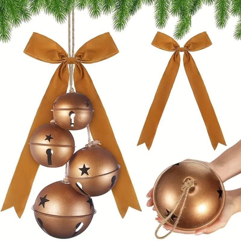 

Cross-Border Large Open Five-Star Bell Christmas Tree & Wreath Decoration Pendant 8CM