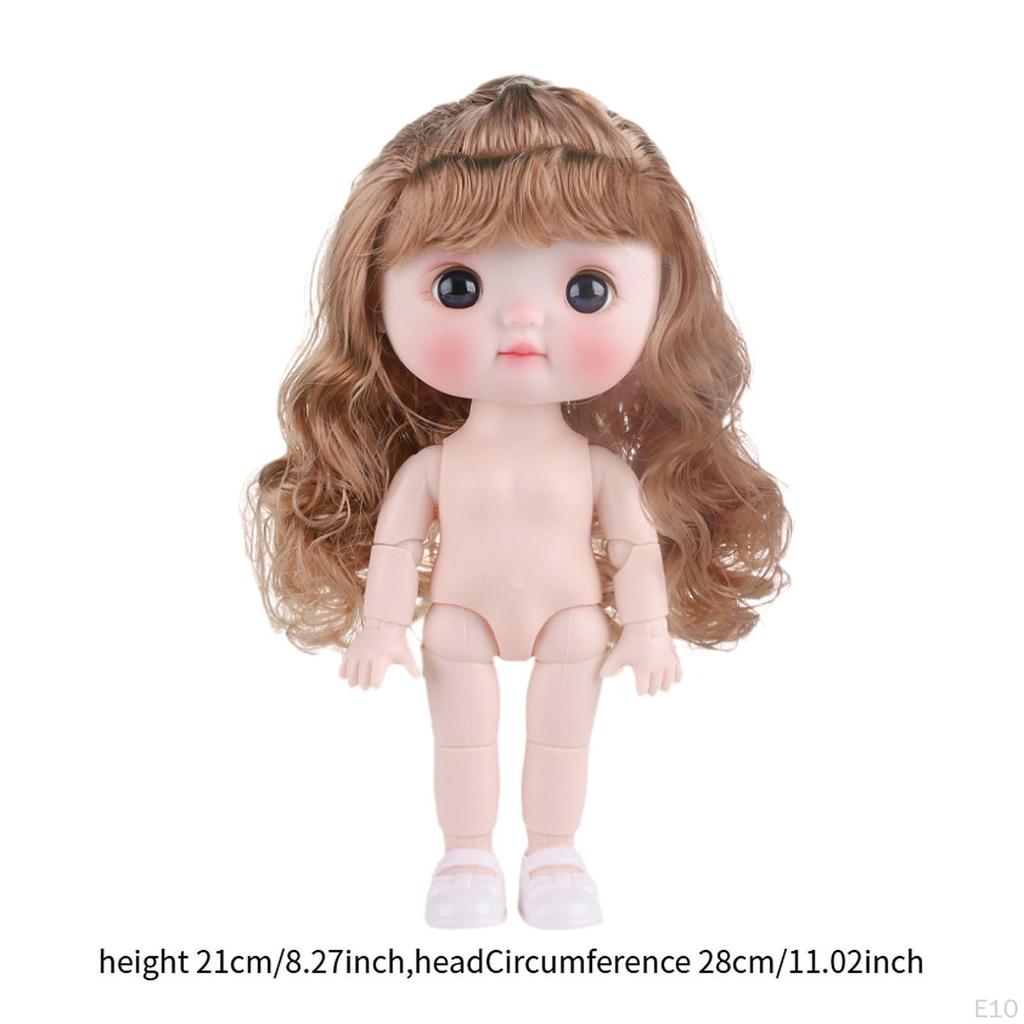 21cm BJD Doll with Footwear Interactive Design Movable Joints Educational Toy for Girls Gift Holiday