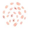 24pcs Sweet Heart Designs False Nail French White Short Square Artificial Nail for Party Valentine's Day Nail Decors