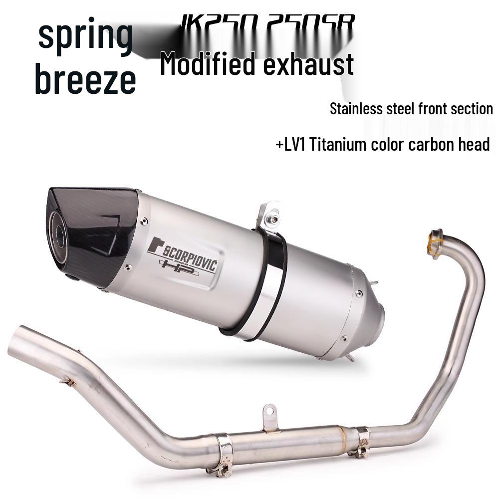 CFMOTO 250SR Complete Motorcycle Exhaust System: Front Pipe & Tail Muffler Set