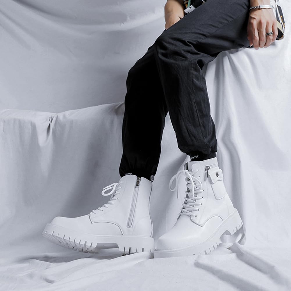 FANGLI Side Zip Short Motorcycle Platform Work Engineer Cold FL422 Size Men's Boots, Lace-Up, Boots, Boots, Sole, Boots, Boots, Casual, Weather,