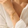 18K Gold Stainless Steel Cross Chain Heart Pendant Titanium Steel Bracelet Light Luxury Versatile Jewelry