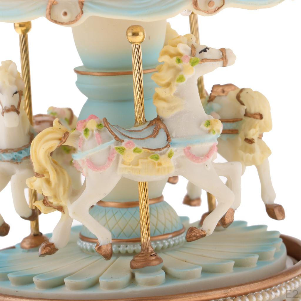 Classical Music Box Rotating Clockworek Musical Lights Twinkling Resin Collectibles Mechanism DIY
