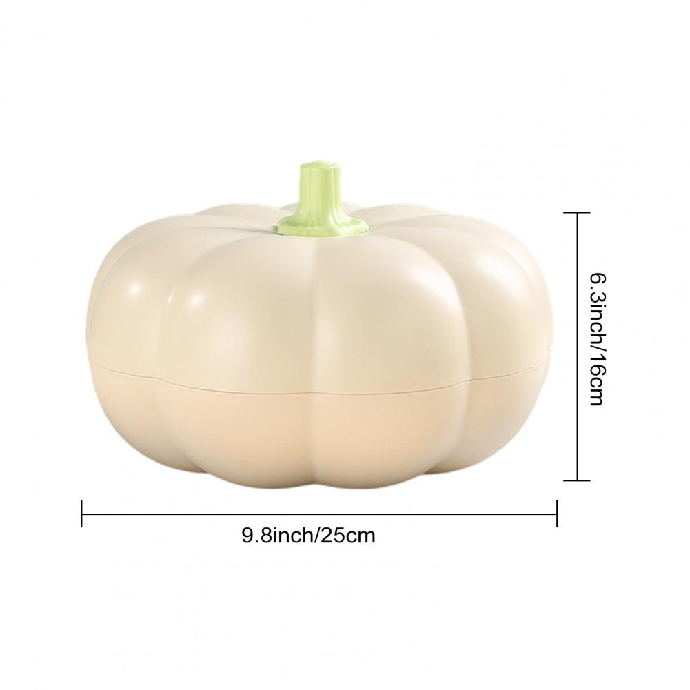Fork Storage Pumpkin Container Halloween Pumpkin Snack Holder with Lid Divided Serving Tray for Fruits 3 Compartment for Candies