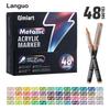 LANGUO 48 Metal Colors Dual/Single Tip Direct Liquild Markers No Bleed Overlay Gel Pens Soft Tip Stationery School Art Supplies