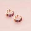 Purple Gold Earrings Rose Gold Plated Color Gold Small Simple Fashion Diamond Blue Stone Ear Buckle