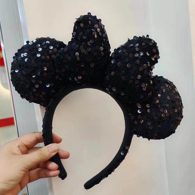 Sequin Bow Princess Mickey Minnie Mouse Headband & Hair Clip for Adults & Children