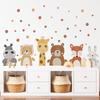 Boho Cute Giraffe Bear Animals Dots Sticker Nursery Vinyl Wall Art Decals for Baby Kids Room Home Decoration