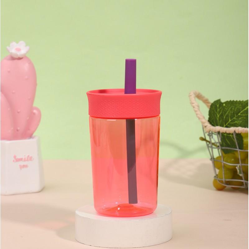 Mini Insulated Stainless Steel Tumbler With Straw - Pastel Color 350ml Vacuum Thermos Students On-the-Go Use