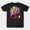 Asian Size Cotton Unisex Tshirt Print T-shirt Explosive Anime Character With Colorful Splatter T-shirt No-Cut Print Regular Fit