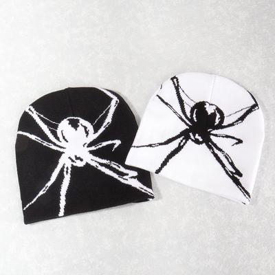 New Jacquard Autumn/Winter Halloween Spider Knit Hat for Men and Women